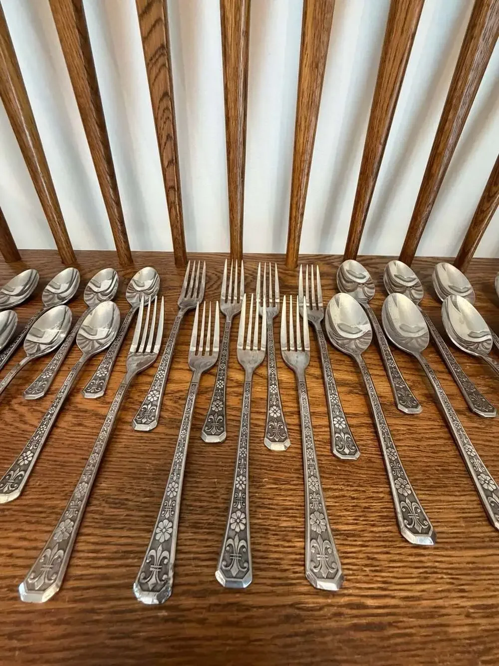 Interpur Stainless Korea Floral Pattern Flatware Set